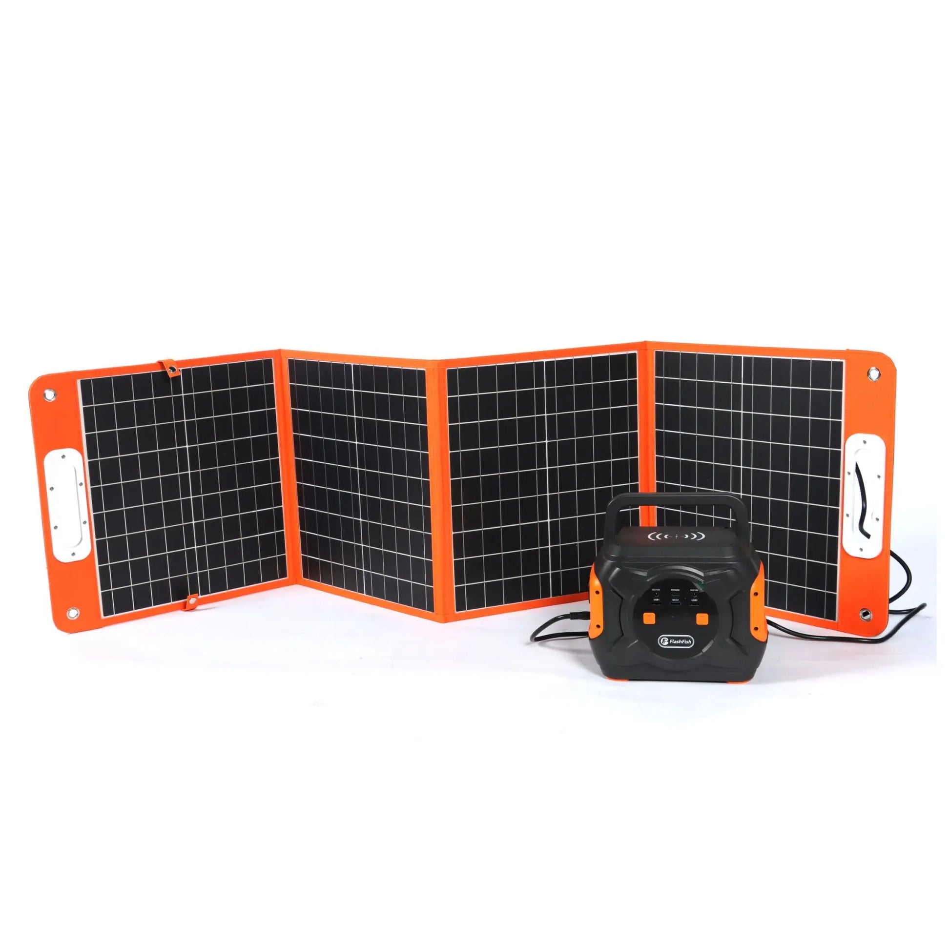 Solar Power Generator, 320W Portable Power Station;  Flashfish 292Wh 80000mAh Solar Generator Backup Power With LASHFISH 18V/100W Foldable Solar Panel;  Portable Solar Charger Doba