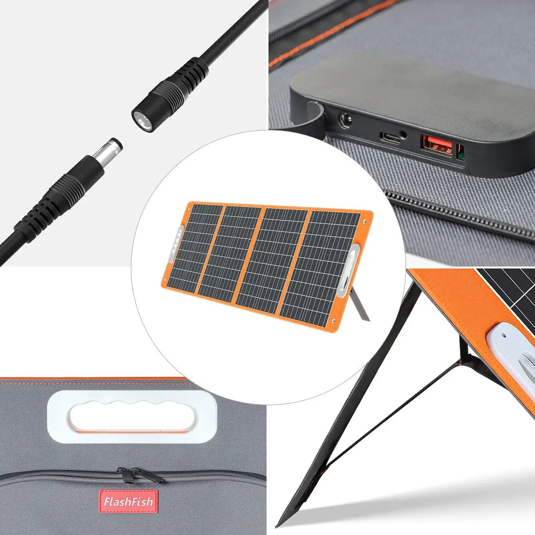 Solar Power Generator, 320W Portable Power Station;  Flashfish 292Wh 80000mAh Solar Generator Backup Power With LASHFISH 18V/100W Foldable Solar Panel;  Portable Solar Charger Doba