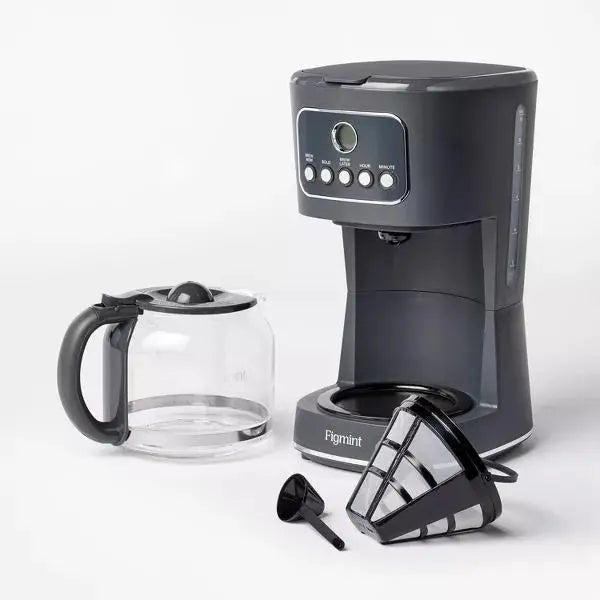 12 Cup Programmable Coffee Maker Gray, Automatic Coffee Maker Doba