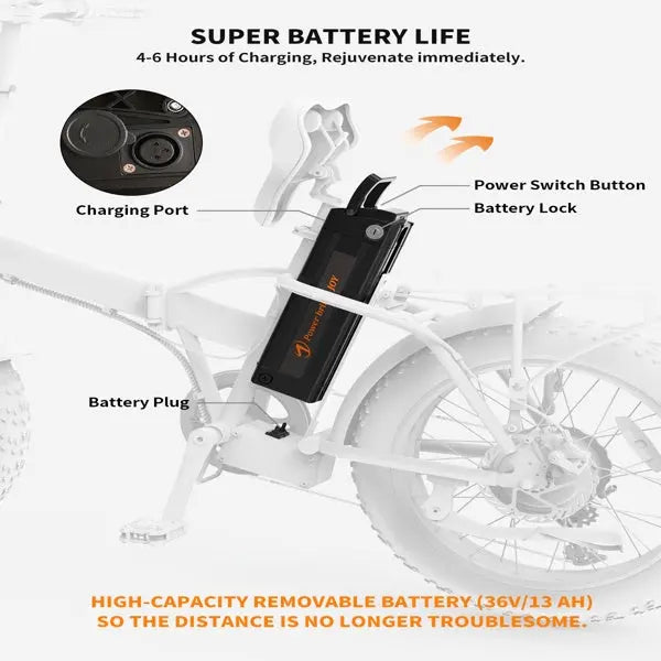 Adult, AOSTIRMOTOR 20" Electric Bicycle 500W Motor 20" Fat Tire With 36V/13Ah Li-Battery Doba