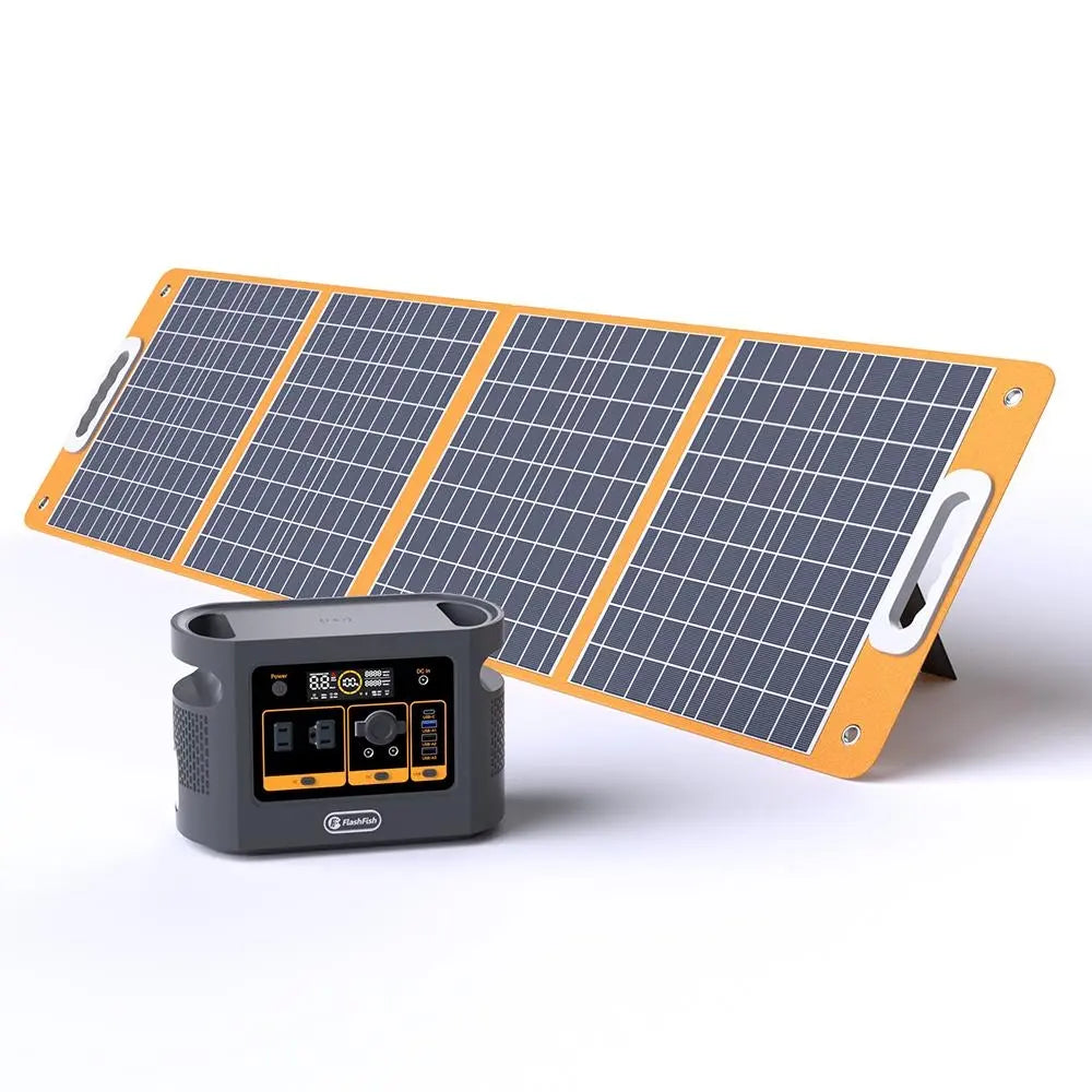 Solar Power Generator, 600W, FLASHFISH Portable Power Station;  448Wh/140000mAh LiFePO4 Battery Pack;  UPS Solar Generator With 600W (Peak 1000W) AC Output;  100W USB-C;  Backup Power CPAP Battery Doba