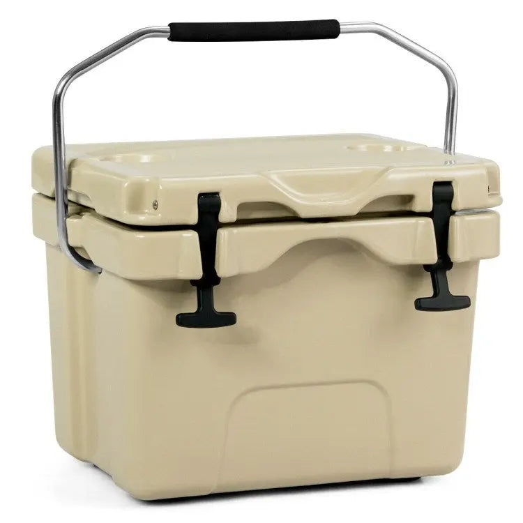 16 Quart 24-Can Capacity Portable Insulated Ice Cooler with 2 Cup Holders Doba