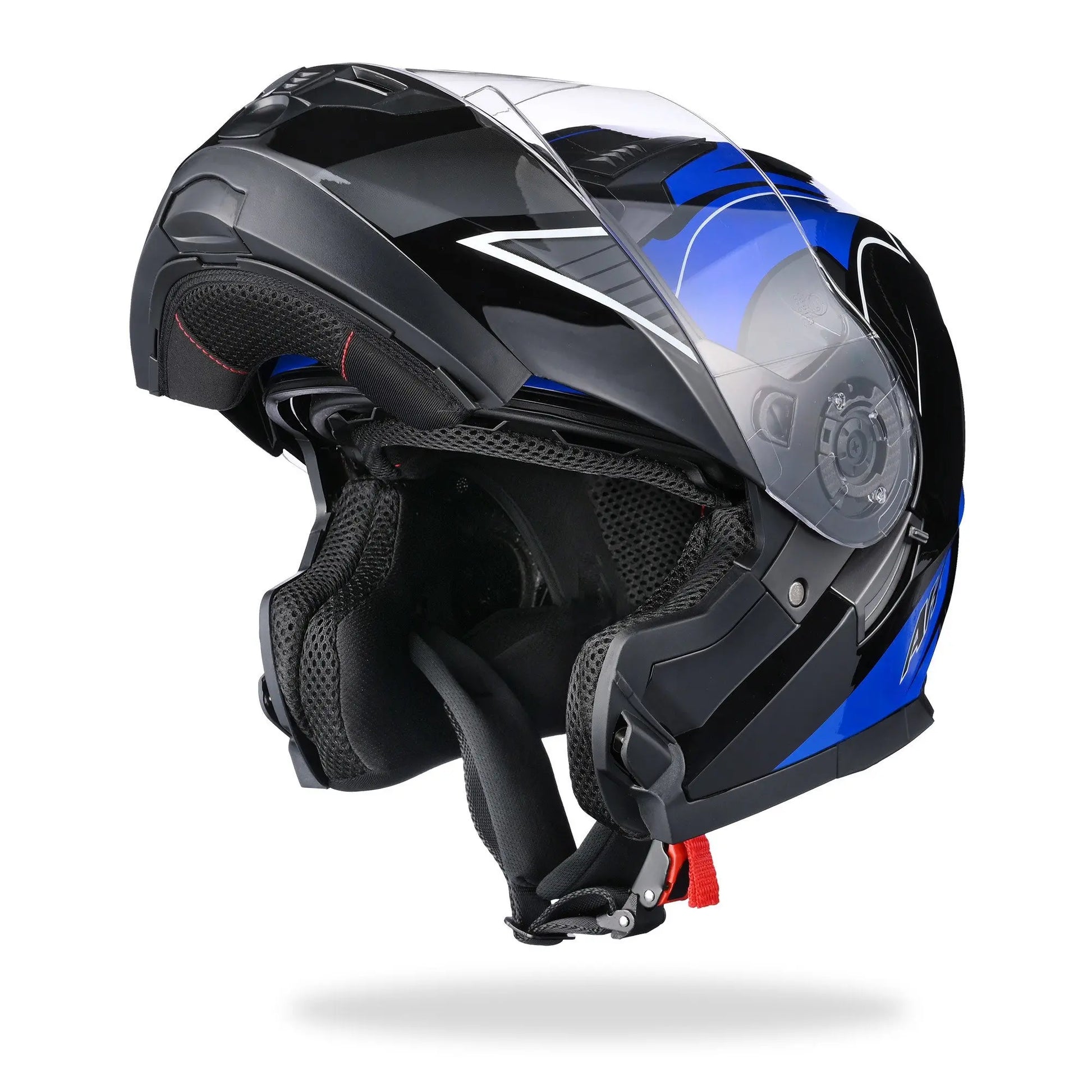 Helmet, Modular Helmet Blue, Motorcycle , BMX, Motocross, Racing Helmet, Medium, 22 7/16" to 22 13/16" (57 to 58 cm) Doba