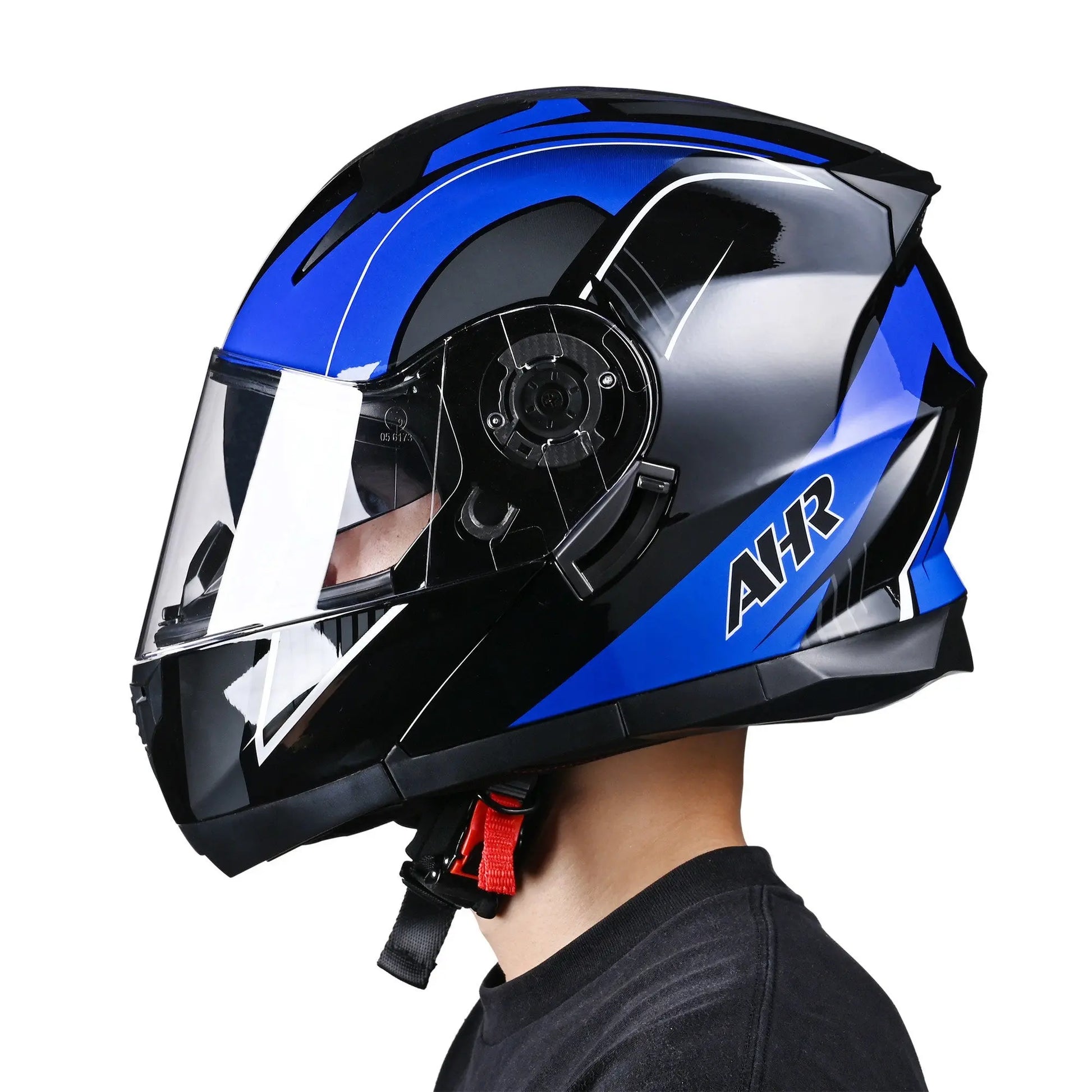 Helmet, Modular Helmet Blue, Motorcycle , BMX, Motocross, Racing Helmet, Medium, 22 7/16" to 22 13/16" (57 to 58 cm) Doba