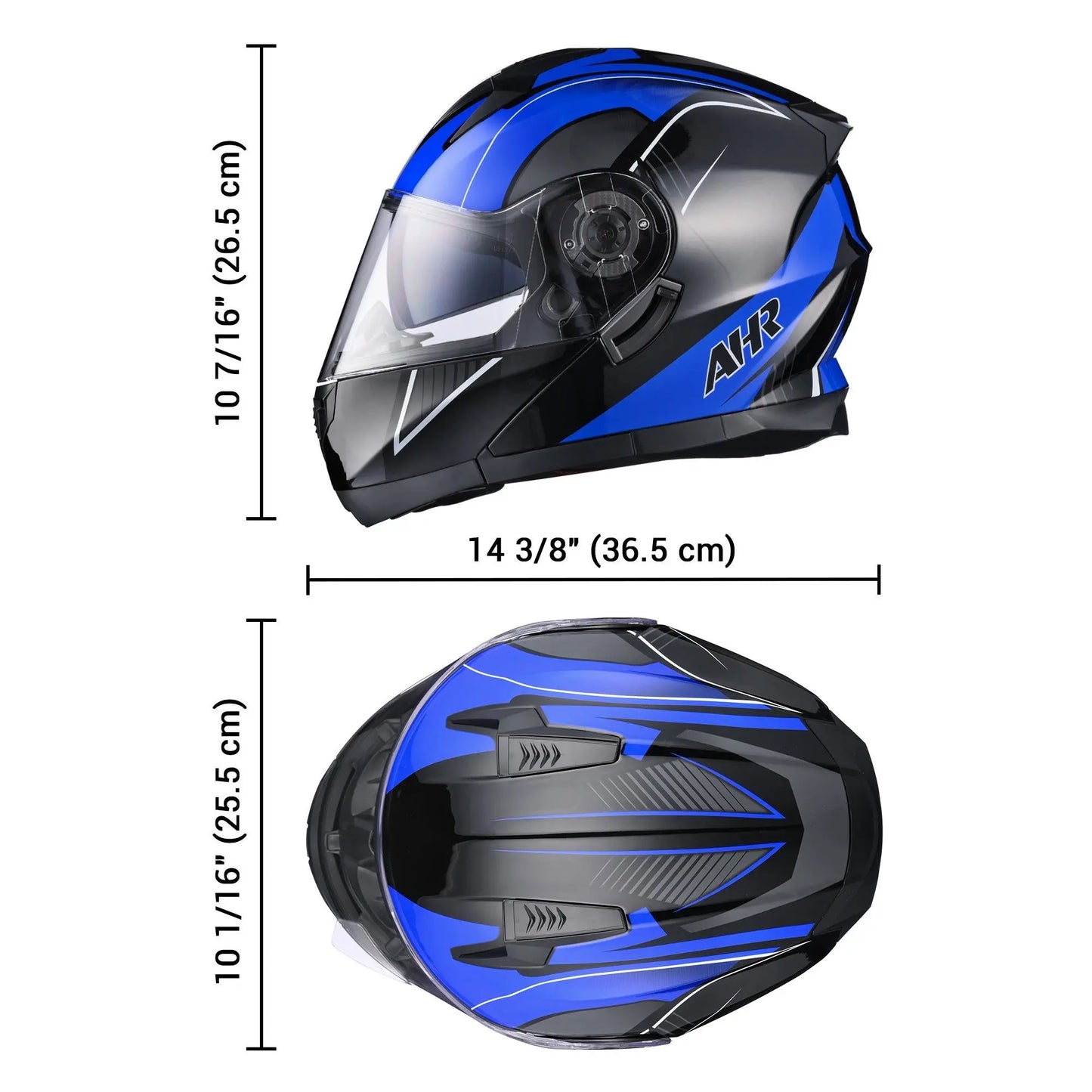 Helmet, Modular Helmet Blue, Motorcycle , BMX, Motocross, Racing Helmet, Medium, 22 7/16" to 22 13/16" (57 to 58 cm) Doba