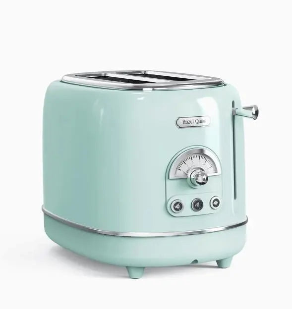 2 slice toaster SUS304 food grade 6 browning level stylish high lift bar 3 functions-thaw / reheat / cancel 1.5 inch super wide slot mint green Doba