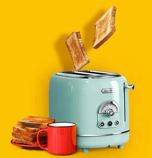 2 slice toaster SUS304 food grade 6 browning level stylish high lift bar 3 functions-thaw / reheat / cancel 1.5 inch super wide slot mint green Doba