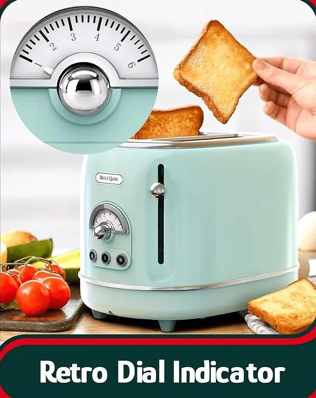 2 slice toaster SUS304 food grade 6 browning level stylish high lift bar 3 functions-thaw / reheat / cancel 1.5 inch super wide slot mint green Doba