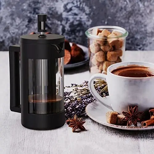 French Press Coffee Maker, Camping French Coffee Press Glass, Heat Resistant Thickened Glass Coffee Press, 100% BPA Free Prensa Francesa, Rust-Free and Dishwasher Safe(12 oz/21oz) Doba