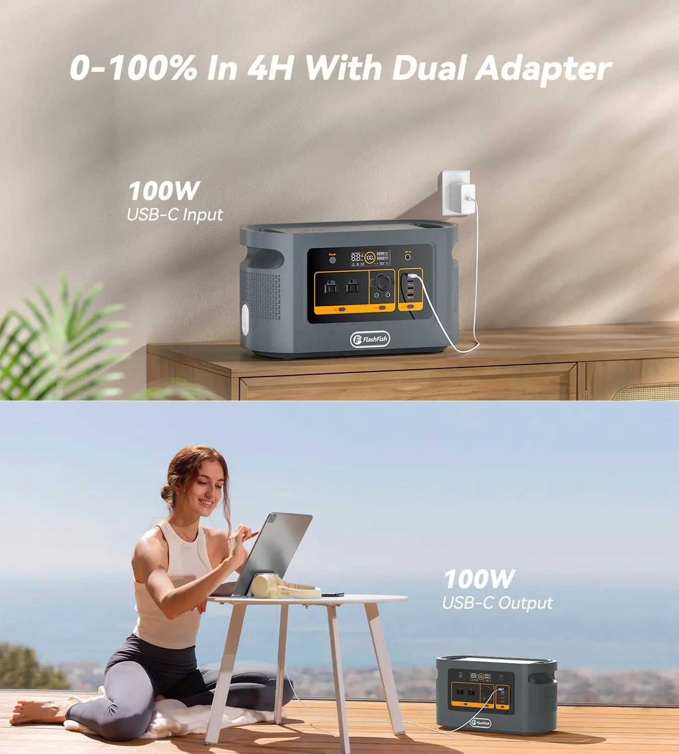 Solar Power Generators, 1008W Portable Power Station;  1008Wh/315000mAh LiFePO4 Battery Pack;  UPS Solar Generator With 1200W (Surge 2000W) AC Outputs;  100W USB-C;  Backup Power CPAP Battery Doba