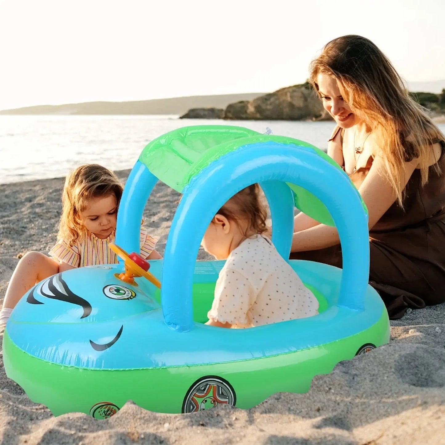 Baby Float Car Shaped Toddler Swimming Float Boat Pool Toy,  for 1-3 Year-Old Kids Infant Toddlers, Assembled): 85x52x54cm/33.46x20.47x21.26in Doba