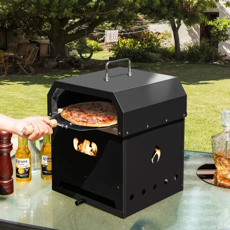 4-in-1 Outdoor Portable Pizza Oven with 12 Inch Pizza Stone Doba