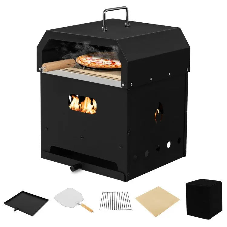 4-in-1 Outdoor Portable Pizza Oven with 12 Inch Pizza Stone Doba