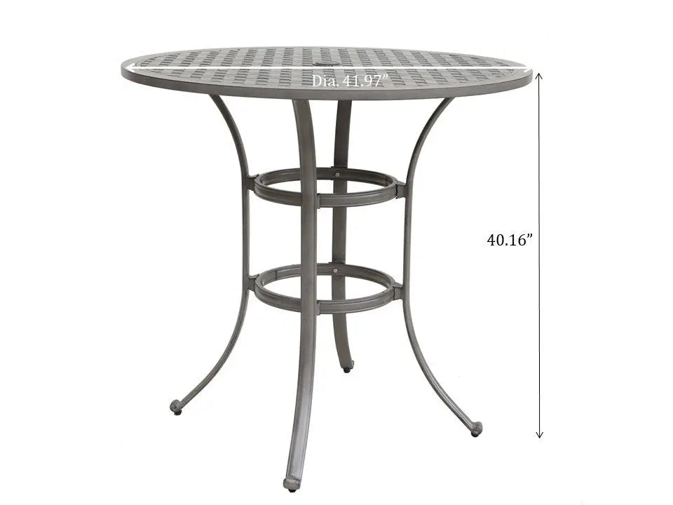 42 Inches Cast Aluminum Round Bar Table Doba