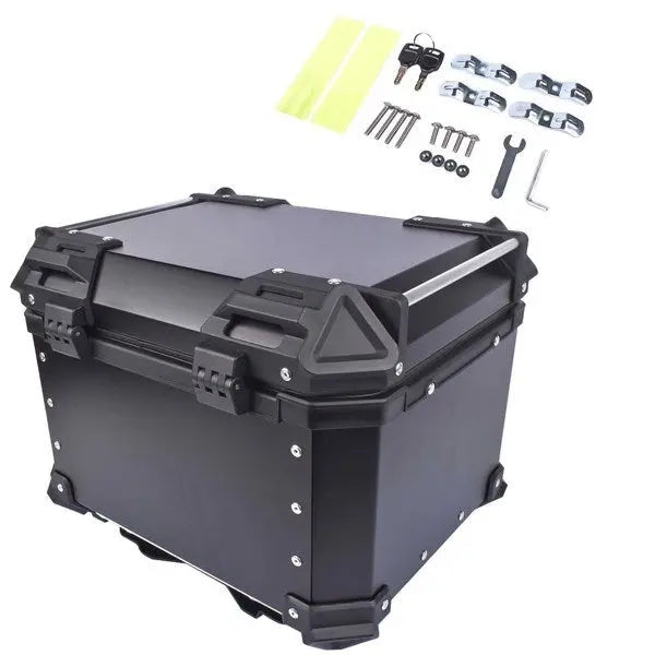 45L Balck Waterproof Motorcycle Luggage Tail Box, Trunk Storage, Scooter Top Case Doba