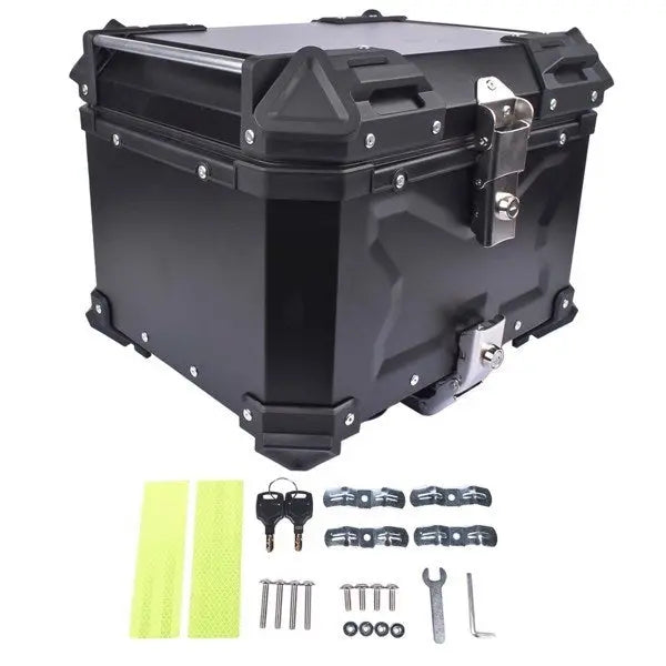 45L Balck Waterproof Motorcycle Luggage Tail Box, Trunk Storage, Scooter Top Case Doba