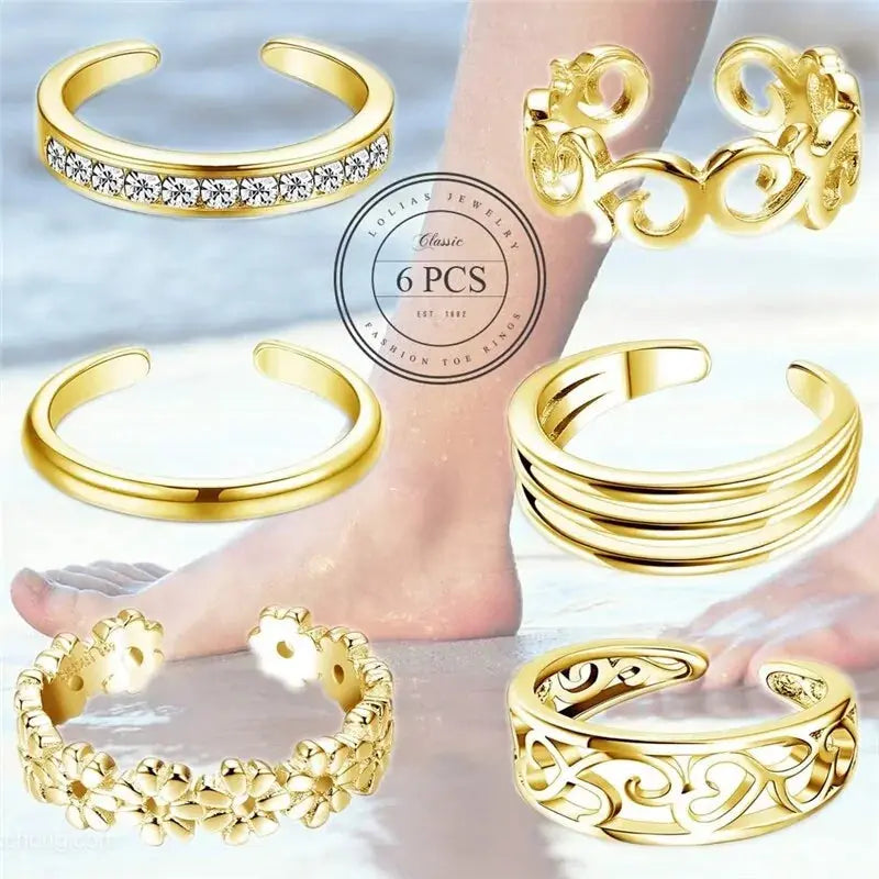 6 Piece Summer Beach Foot Jewelry American Roasting Company