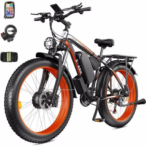 Adult 26" X-ARK 26inch Electric Bike 2000W Dual Motor Fat Tire 26x4 Mountain Bike Doba