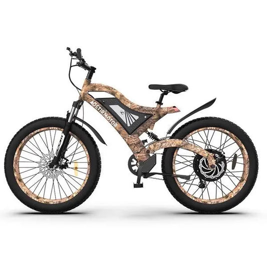 Adult, AOSTIRMOTOR 26" 1500W Electric Bike Fat Tire 48V 15AH Removable Lithium Battery for Adults S18-1500W, Camouflage Doba