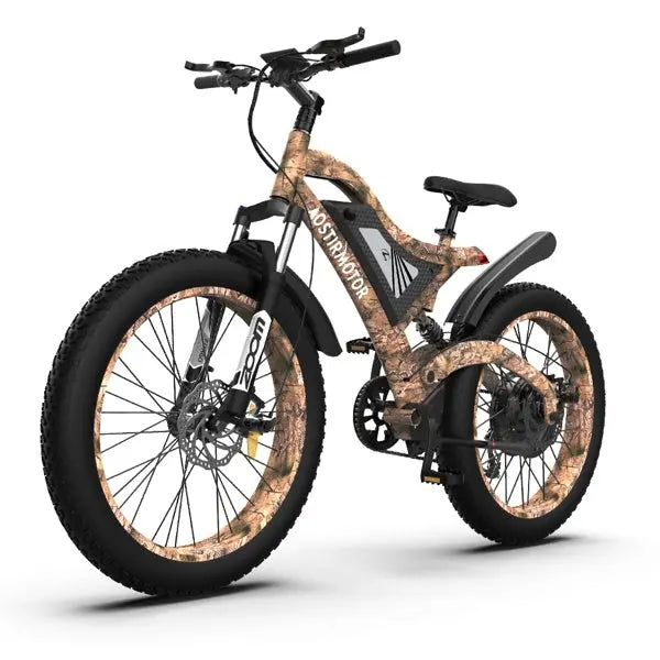 Adult, AOSTIRMOTOR 26" 1500W Electric Bike Fat Tire 48V 15AH Removable Lithium Battery for Adults S18-1500W, Camouflage Doba