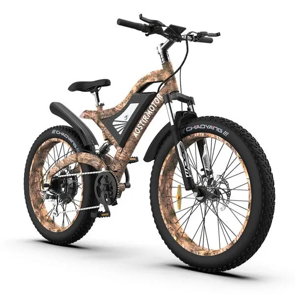 Adult, AOSTIRMOTOR 26" 1500W Electric Bike Fat Tire 48V 15AH Removable Lithium Battery for Adults S18-1500W, Camouflage Doba