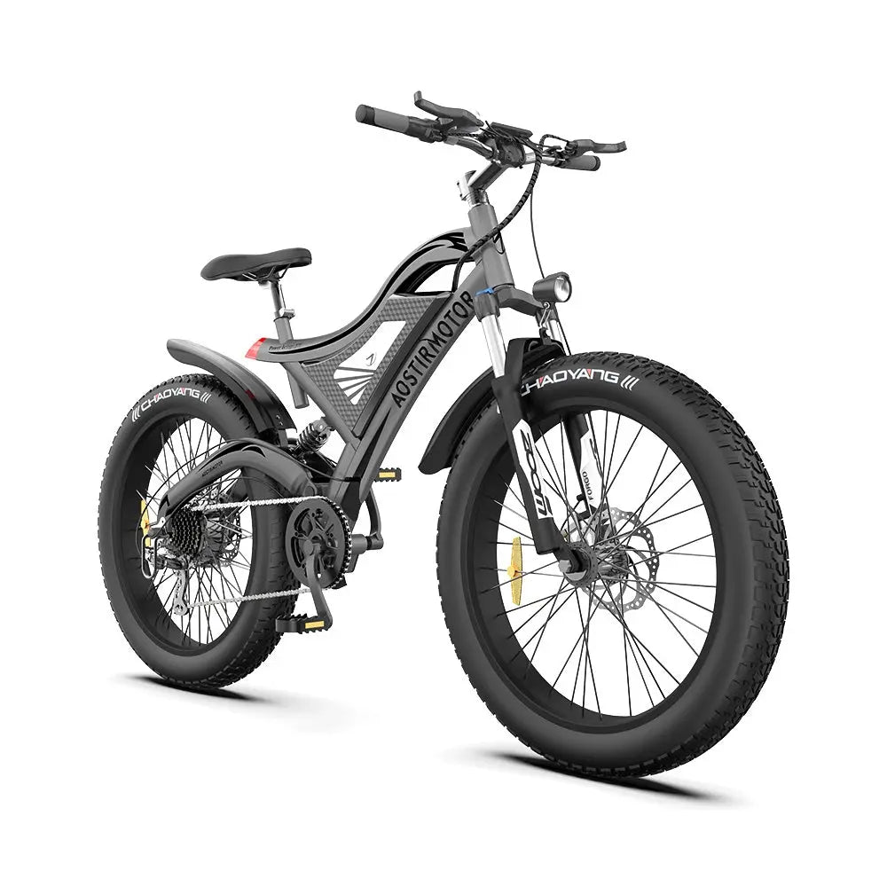 Adult, AOSTIRMOTOR 26" 750W Electric Bike Fat Tire 48V 15AH Removable Lithium Battery for Adults RT Doba