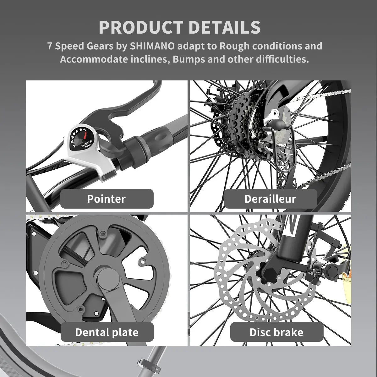 Adult, AOSTIRMOTOR 26" 750W Electric Bike Fat Tire 48V 15AH Removable Lithium Battery for Adults RT Doba