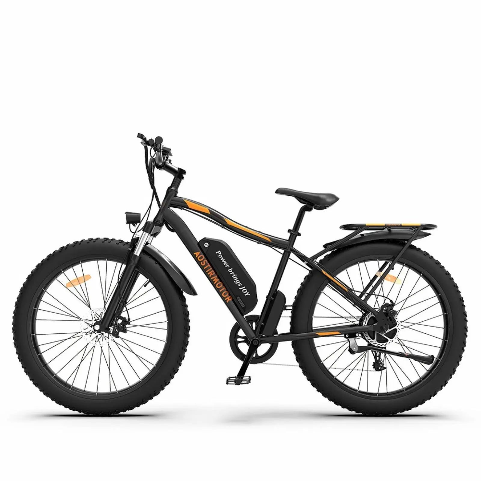 Adult, AOSTIRMOTOR 26" 750W Electric Bike Fat Tire P7 48V 13AH Removable Lithium Battery for Adults with Detachable Rear Rack Fender RT Doba