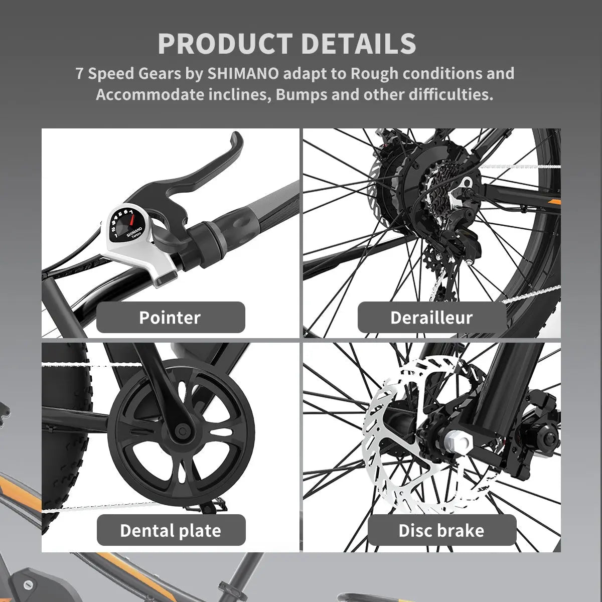 Adult, AOSTIRMOTOR 26" 750W Electric Bike Fat Tire P7 48V 13AH Removable Lithium Battery for Adults with Detachable Rear Rack Fender RT Doba