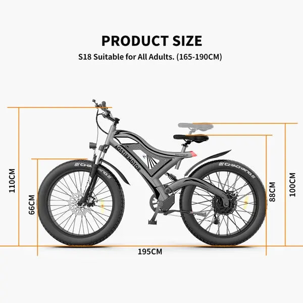 Adult, Aostirmoter, 26" 750W. Electric Bicycle  Electric Mountain Bike; All Terrain e-bike Ebike 48V 15AH ; S18 Dark Grey Doba