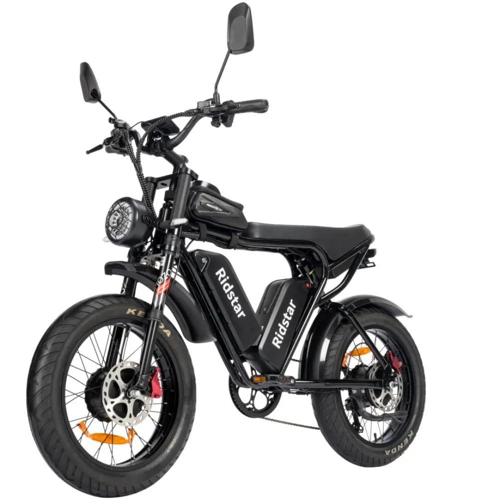 Adult, Dual Motor E-bike 2000W 52V 40Ah Fat Tire E-bike, 20-INCH 4.0 TIRE (Black) Doba