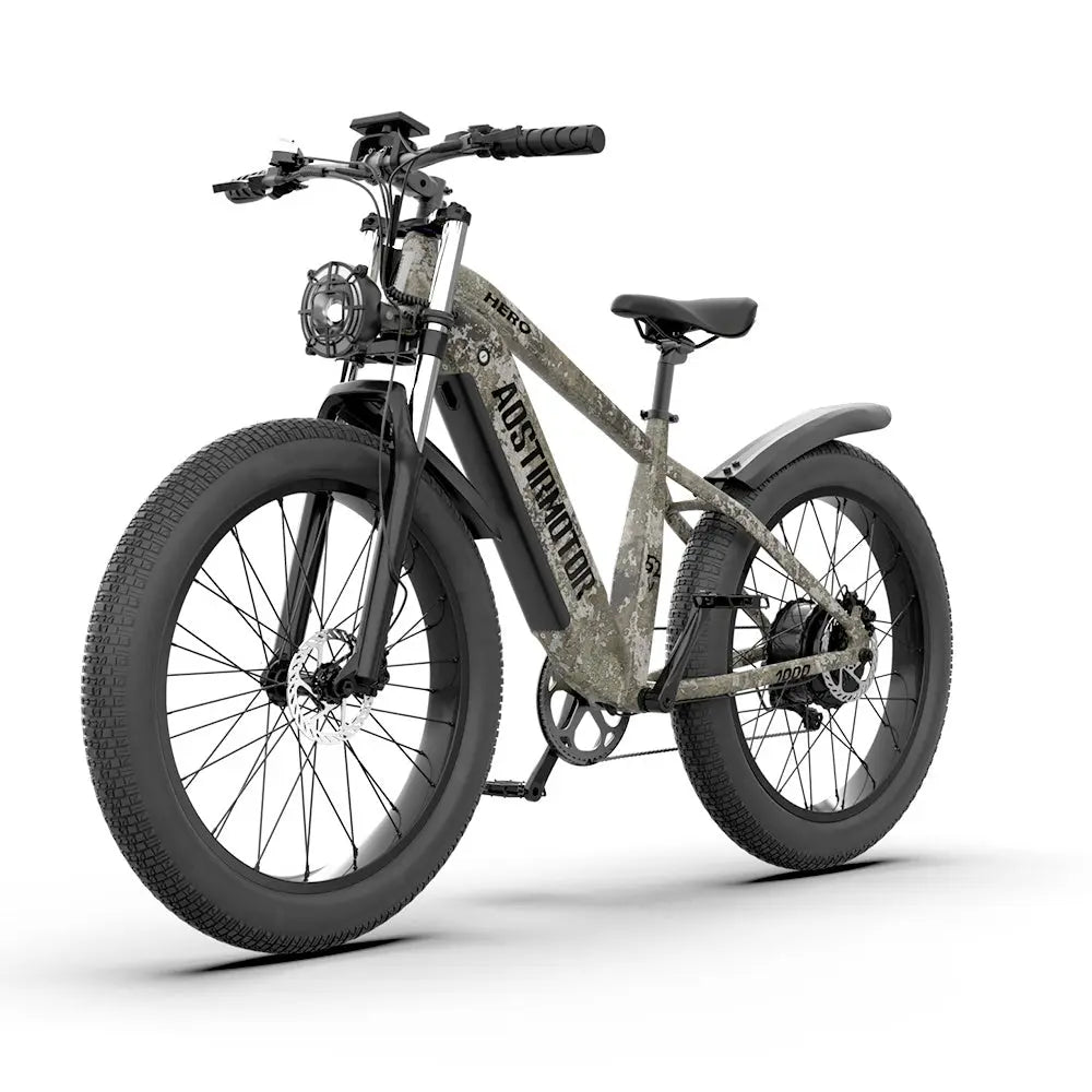 Adult, E-bike Aostirmotor, 26"1000W Electric Bike 52V 20Ah battery SAMSUNG All-terrain EBike Mountain Bicycle(Camouflage) Doba