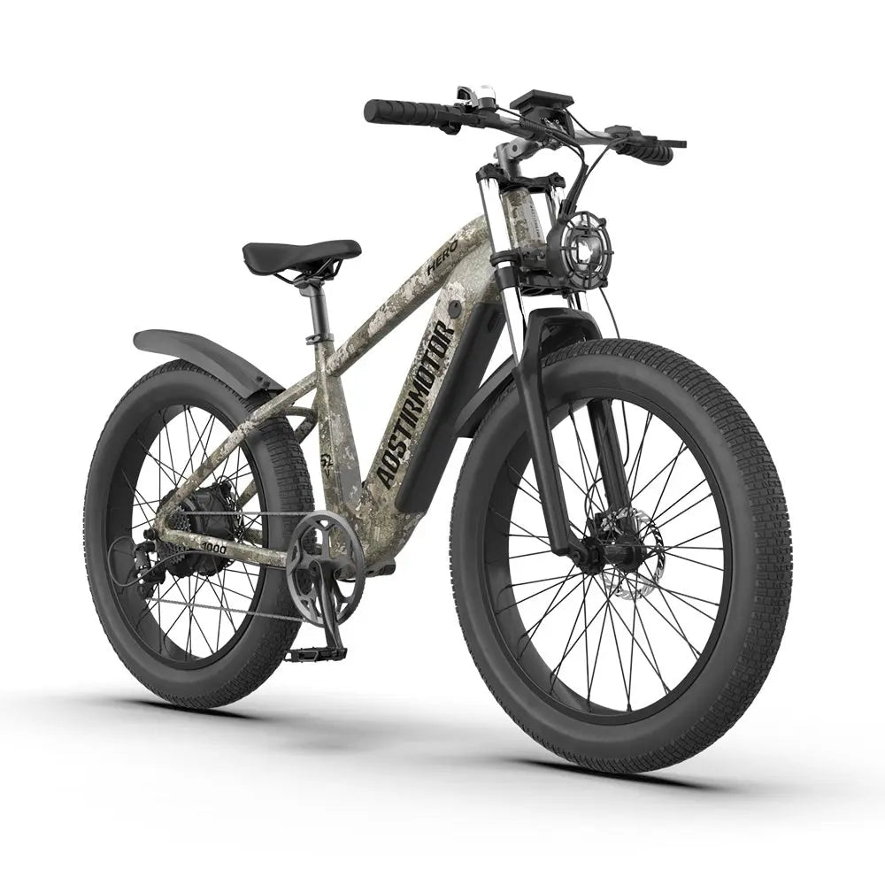 Adult, E-bike Aostirmotor, 26"1000W Electric Bike 52V 20Ah battery SAMSUNG All-terrain EBike Mountain Bicycle(Camouflage) Doba