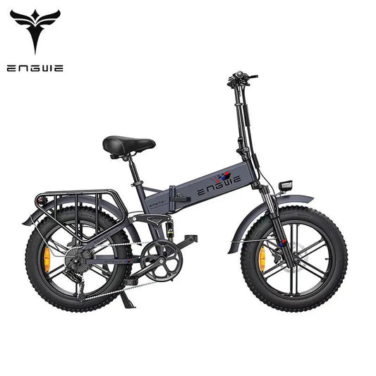 Adult, ENGWE ENGINE Pro 48V16Ah Fat Tire 750W Electric Bike Hydraulic Oil Brake Mountain Electric Folding Bicycle (Gray, Blue or Black) Doba