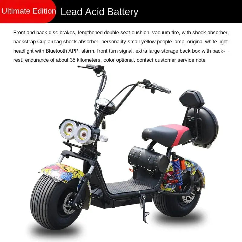 Adult,  Electric Vehicle Large Wide Tire Adult Scooter Two-Wheel off-Road Vehicle Battery Car Pedal Motorcycle Sports Car - American Roasting Company