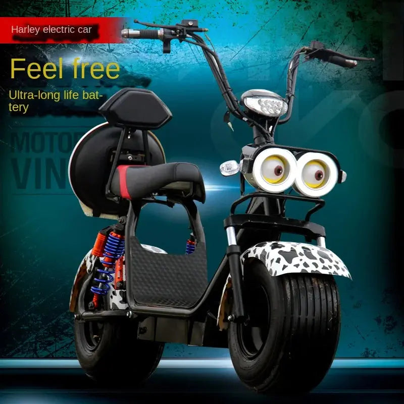 Adult,  Electric Vehicle Large Wide Tire Adult Scooter Two-Wheel off-Road Vehicle Battery Car Pedal Motorcycle Sports Car American Roasting Compnay