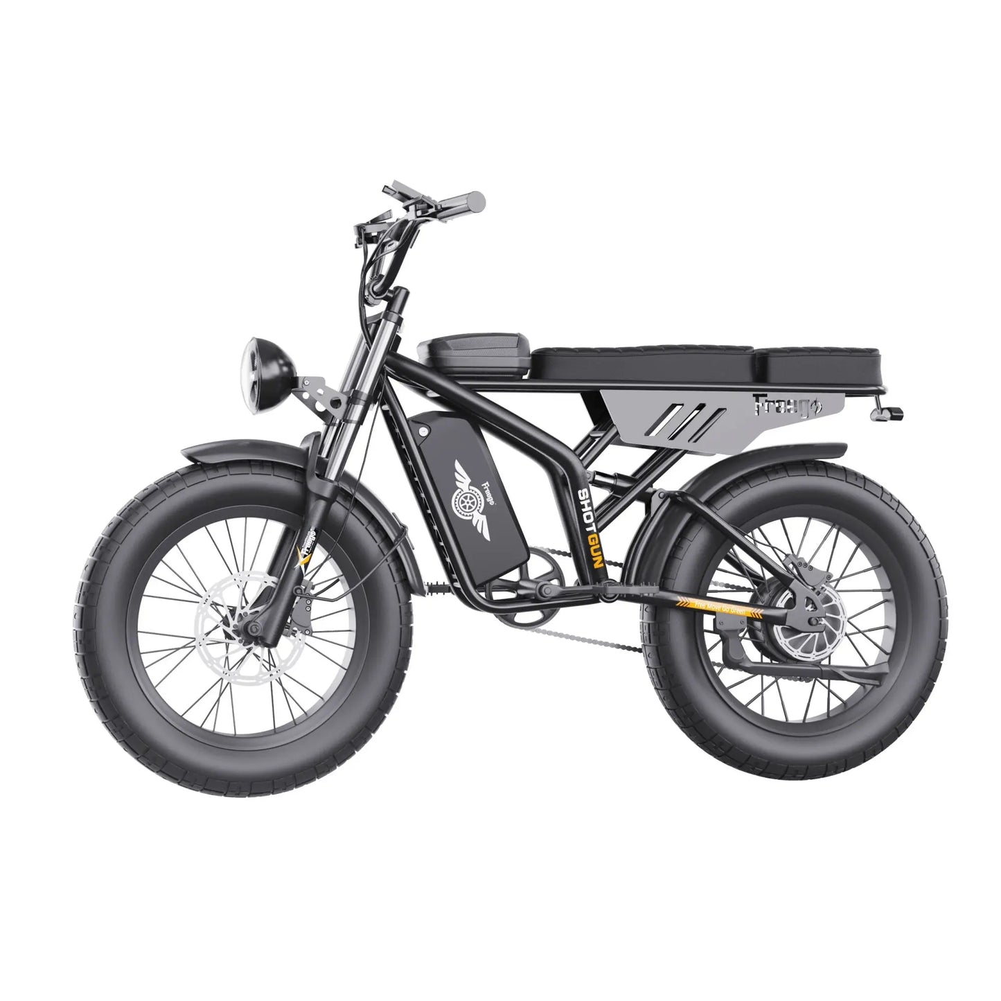 Adult, GT02 Pro Fat Tires Off Road Electric Bike 1400W Powerful Motor 7 Speed Gears (Black) Version Doba