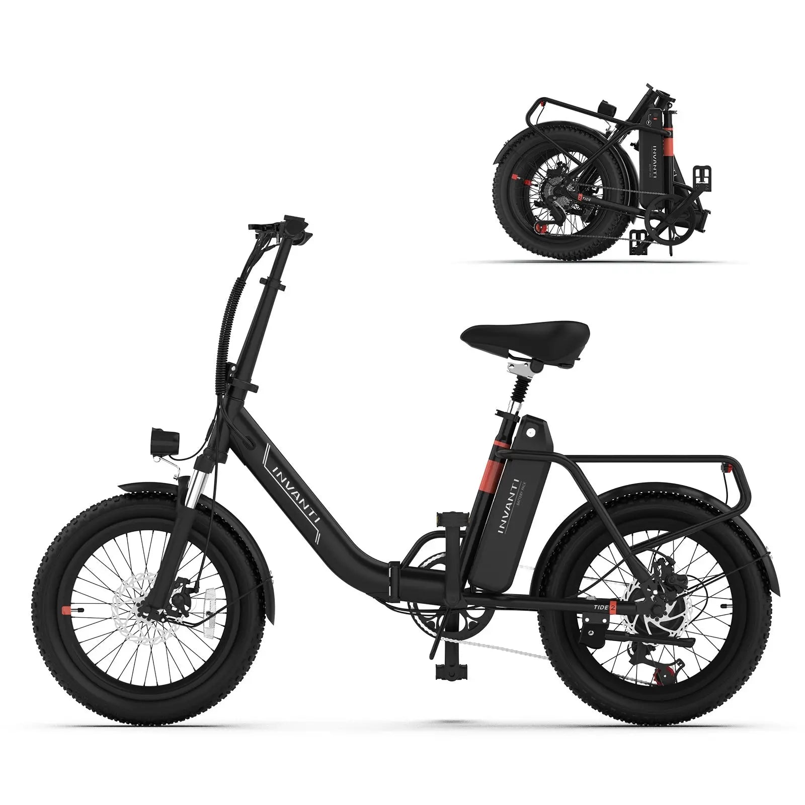 Adult, Inavanti Shimano Electric Bicycle, EB11 Electric Bike  500W Folding Bike 48V 10.4AH 7S Shimano Electric Bicycle (Black or White) Doba