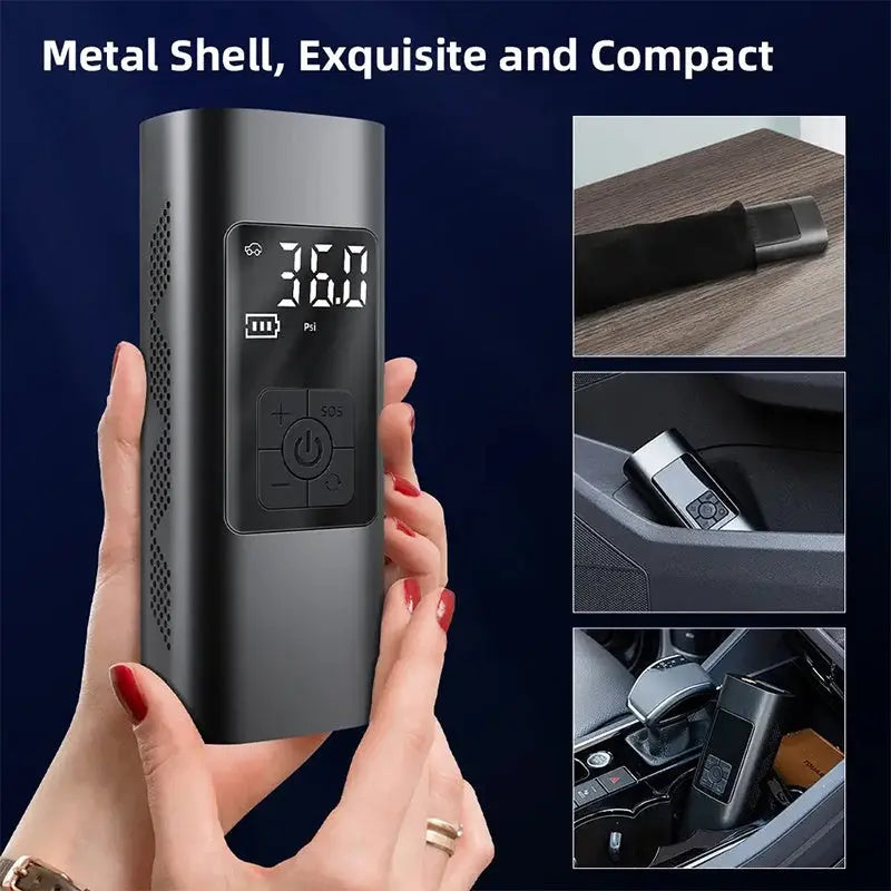 Air Pumps, 12000mAh Car Electrical Air Pump Portable Wireless Compressor Tire Inflatable deflate Inflator LED USB Charge Motorcycle Bike Doba