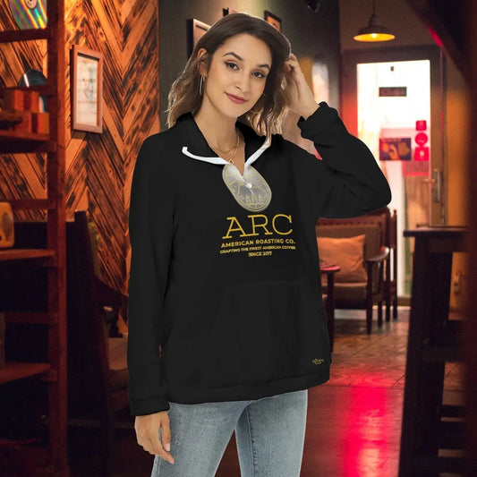 American Roasting Company, Women's Borg Fleece Sweatshirt With Half Zip Yoycol