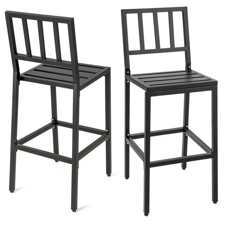 Bar Hight Chairs, Set of 2 Patio Bar Chairs with Detachable Cushion and Footrest Doba