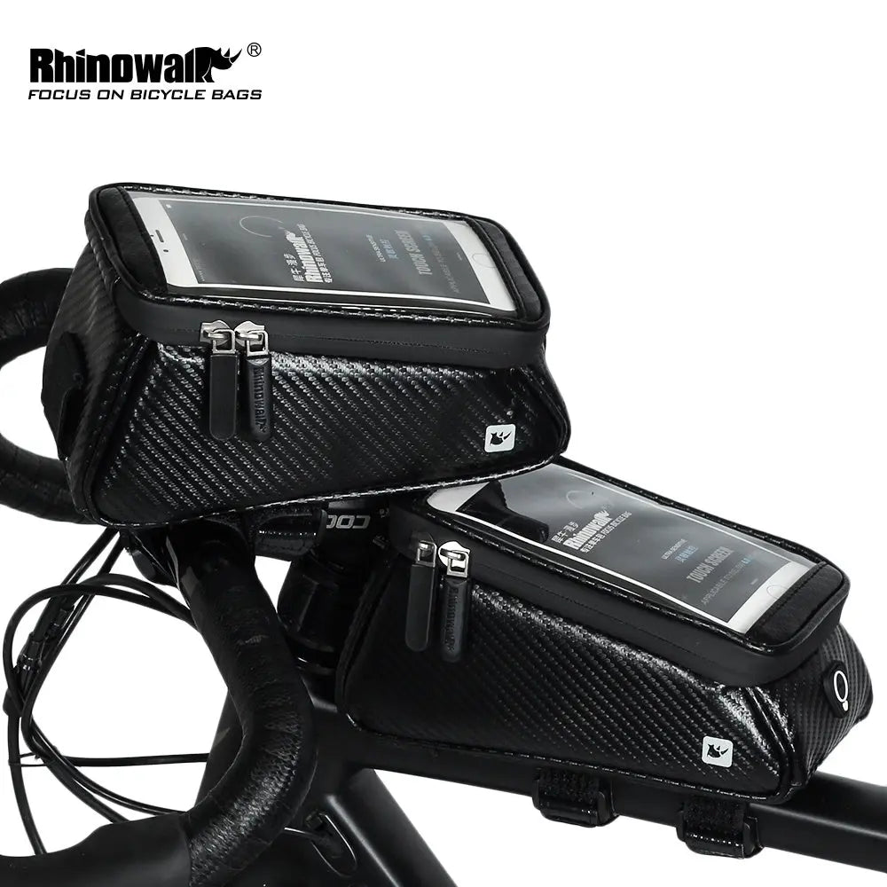 Bike Phone Front Frame Bag Bicycle Bag Waterproof Bike Phone Mount Top Tube Bag Bike Phone Case Holder Accessories Cycling Pouch Compatible Phone Under 6.5' Doba