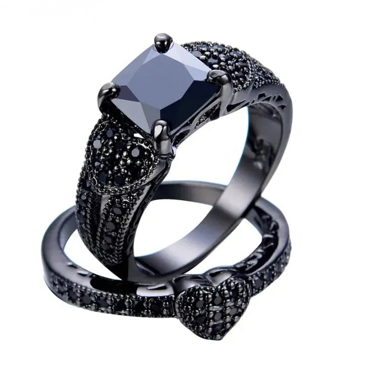 Black Gold Filled Jewelry Zircon Ring American Roasting Company