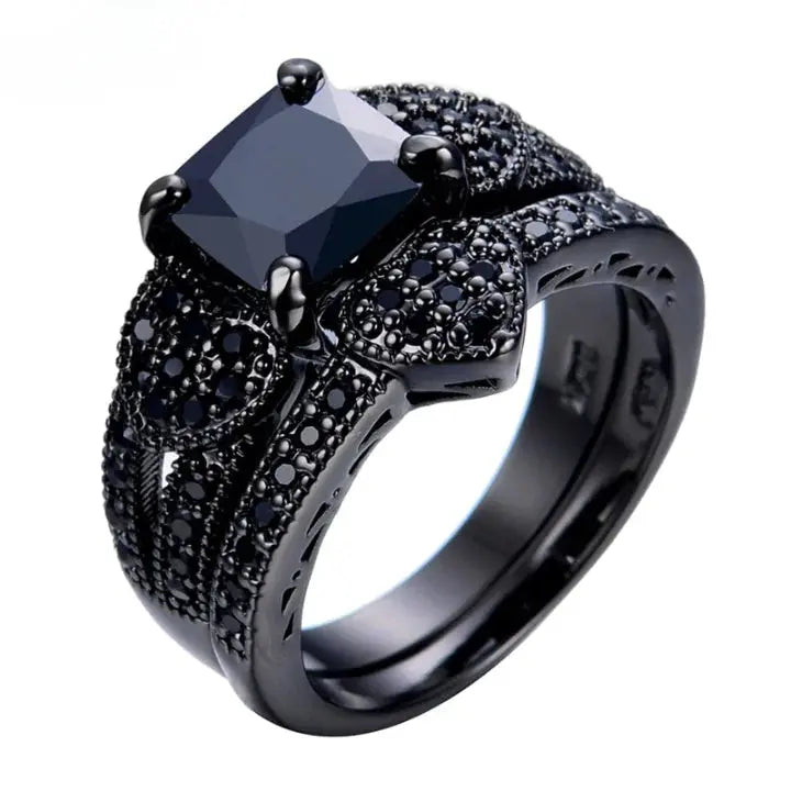 Black Gold Filled Jewelry Zircon Ring American Roasting Company