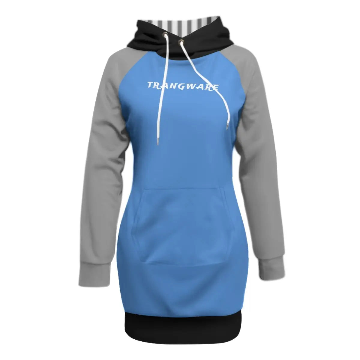 Trangware Women's Pullover Hoodie With Raglan Sleeve, Light Blue/Gray/Black Yoycol