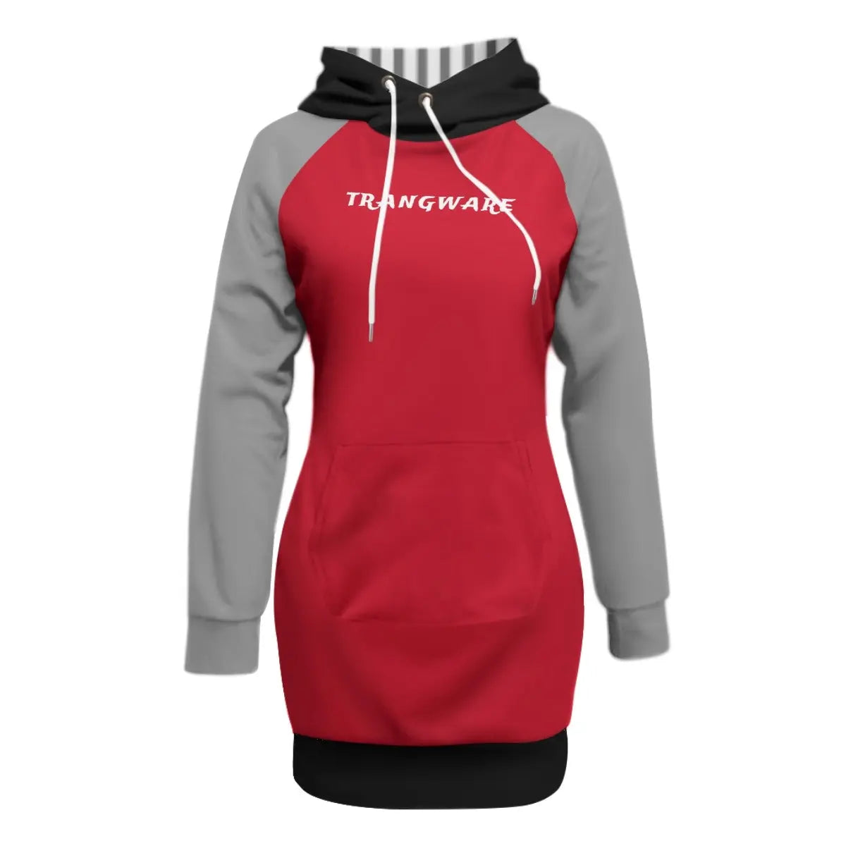 Trangware Women's Pullover Hoodie With Raglan Sleeve, Red/Gray/Black Yoycol