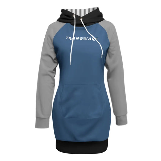 Trangware Women's Pullover Hoodie With Raglan Sleeve, Dark Blue/Gray/Black Yoycol