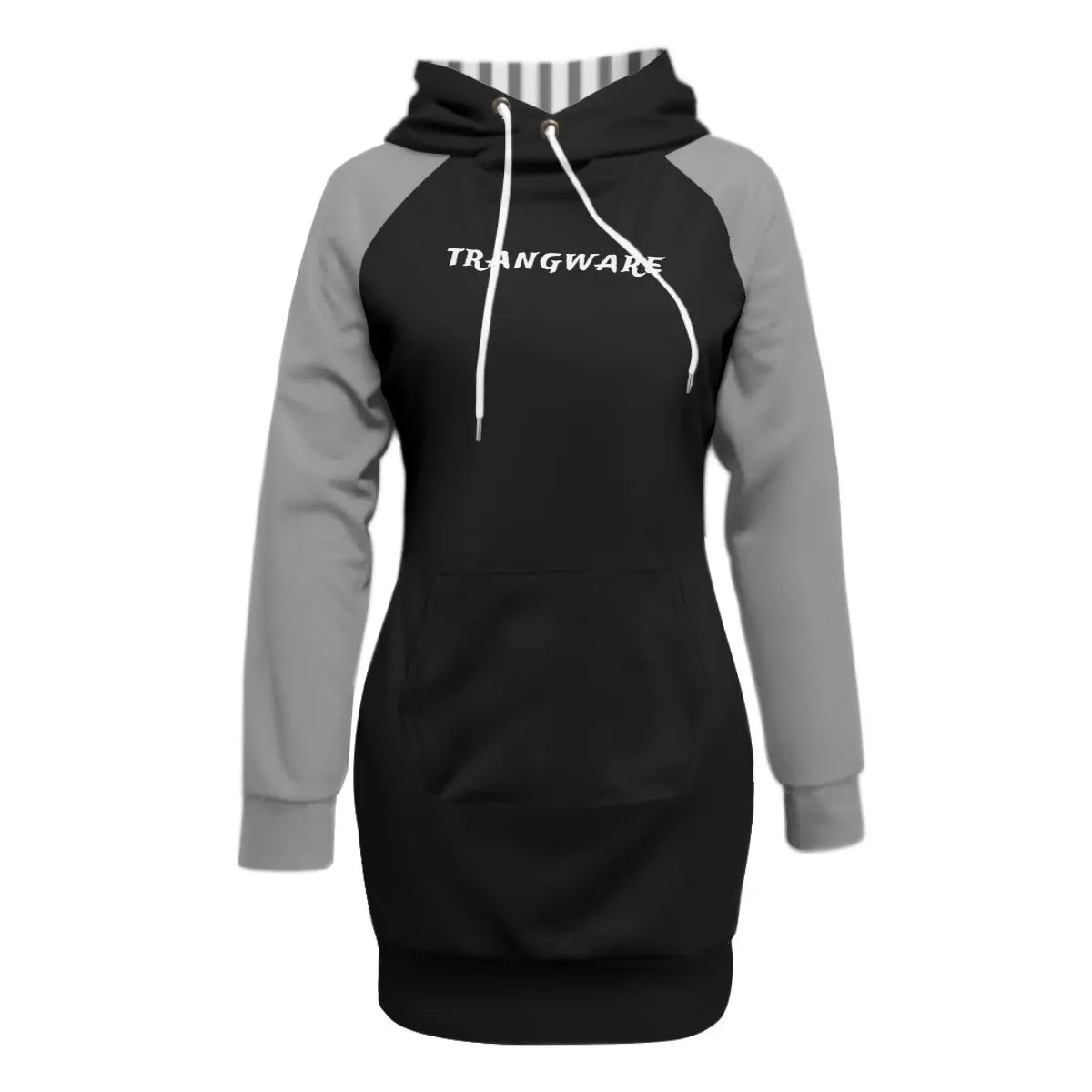 Trangware Women's Pullover Hoodie With Raglan Sleeve, Gray/Black Yoycol