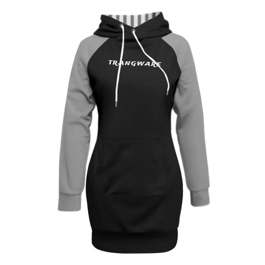 Trangware Women's Pullover Hoodie With Raglan Sleeve, Gray/Black Yoycol