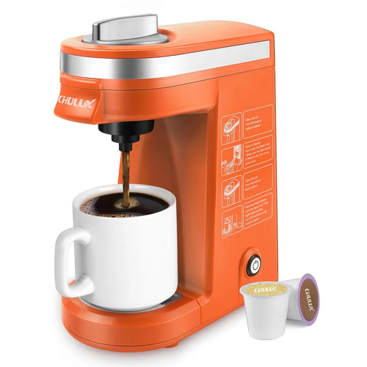 CHULUX Coffee Maker CHULUX Single-Serve Coffee Machine for Capsule,Orange, Keurig K-cup pods Doba